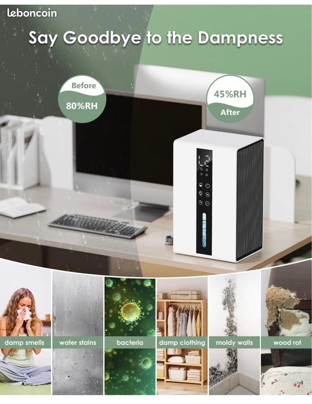 Dehumidificateurs Maison Déshumidificateur D'Air 2500ml - Portable Avec Affichage Humidité/Température - Timer 48h - Idéal Pour Salle De Bain/ Chambre Déshumidification électrique Dehumidificateurs Maison Déshumidificateur D'Air 2500ml - Portable Avec Affichage Humidité/Température - Timer 48h - Idéal Pour Salle De Bain/ Chambre Déshumidification électrique