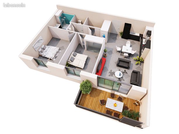 Appartement 3 pièces 64 m²