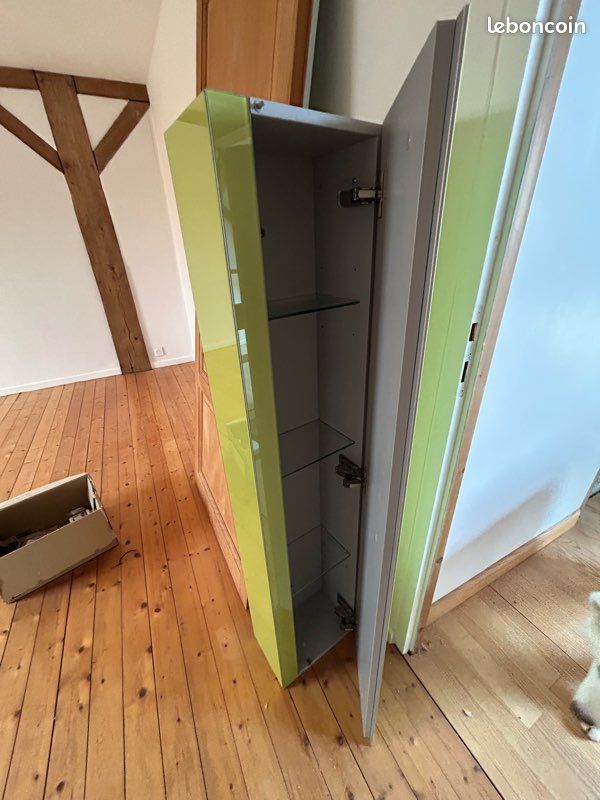 Meuble en verre vert salle de bain ou autre (image 1)