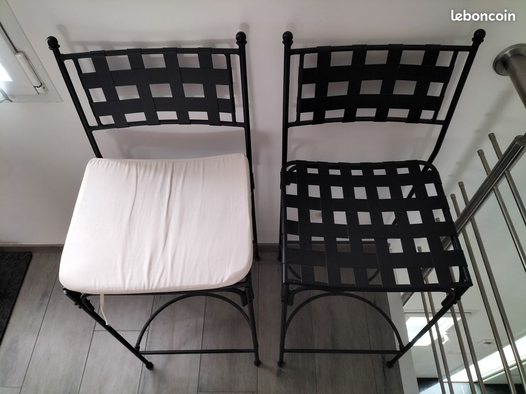 4 Chaises Hautes - Fer Forgé (image 1)