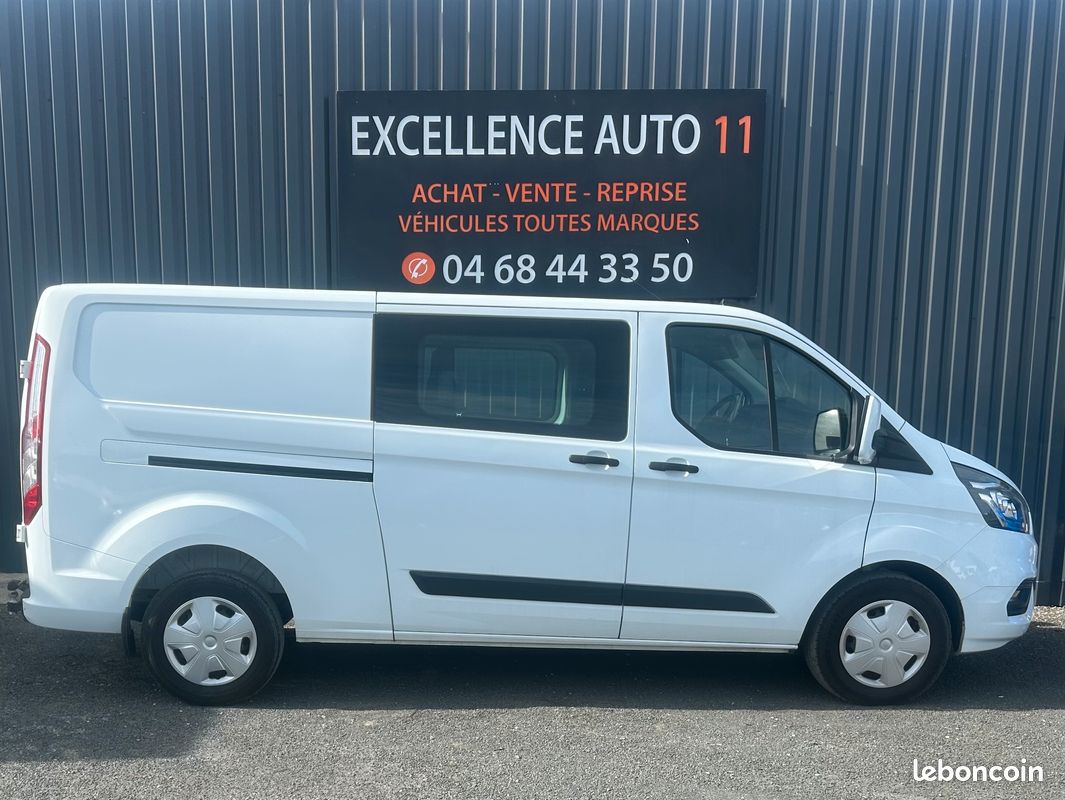 Ford Transit Custom l2h1 2.0 Eco Blue 130 cv Cabine Approfondie { tva récupérable } (image 2)