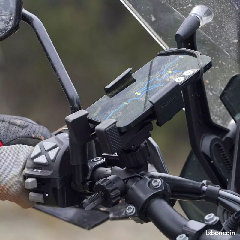 Support De Téléphone Universel Pour Guidon De Moto - Noir ABS/PC - Neuf Sous Boîte - Taille Compacte