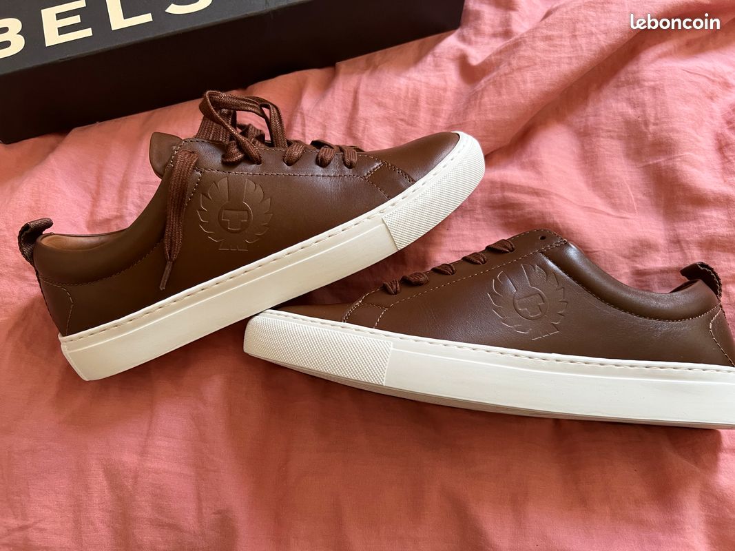 Paire de baskets neuves 41-42 belstaff walton 100% authentiques originales en cuir nappa moto motards (image 5)