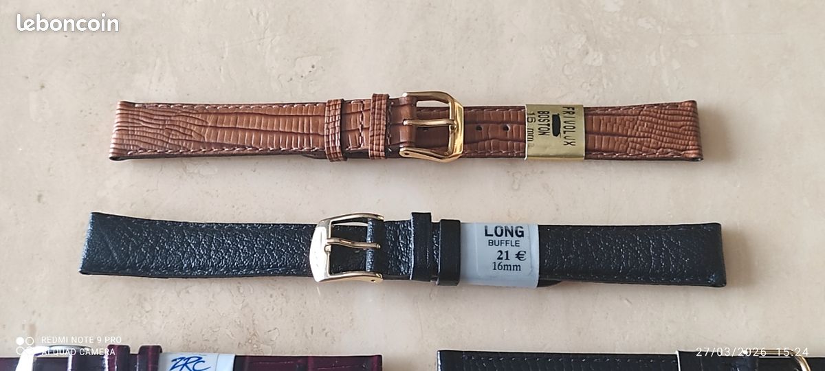 Bracelet Ancien perforé Racing 70's Acier Montres Vintages 18/16mm