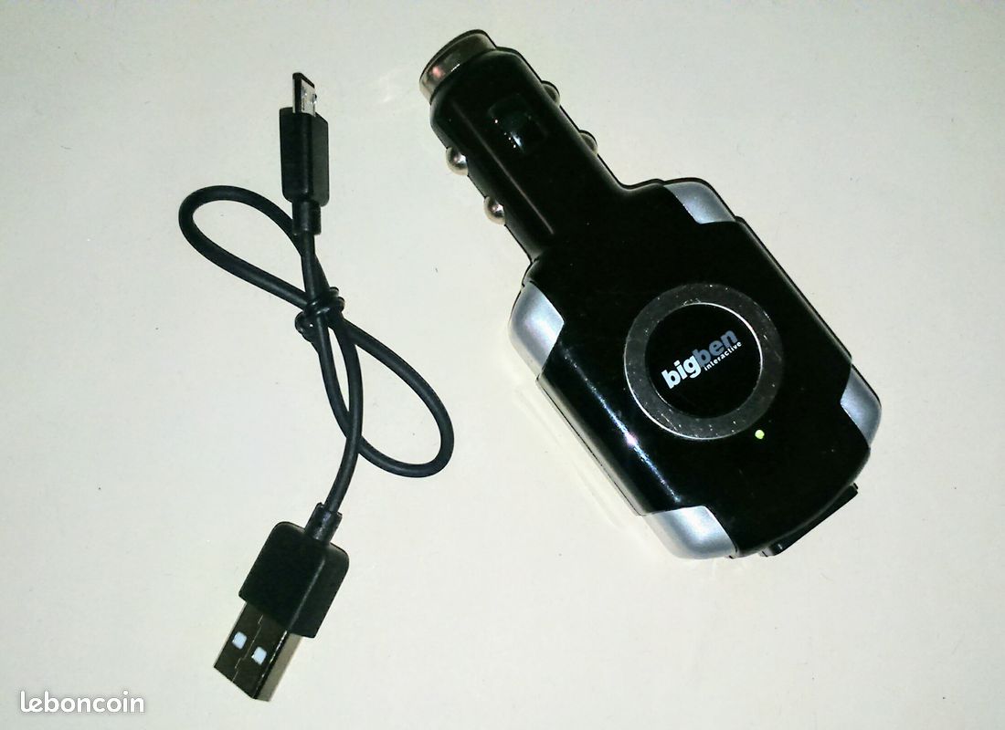 Chargeur allume-cigare USB + câble USB Type B (image 1)