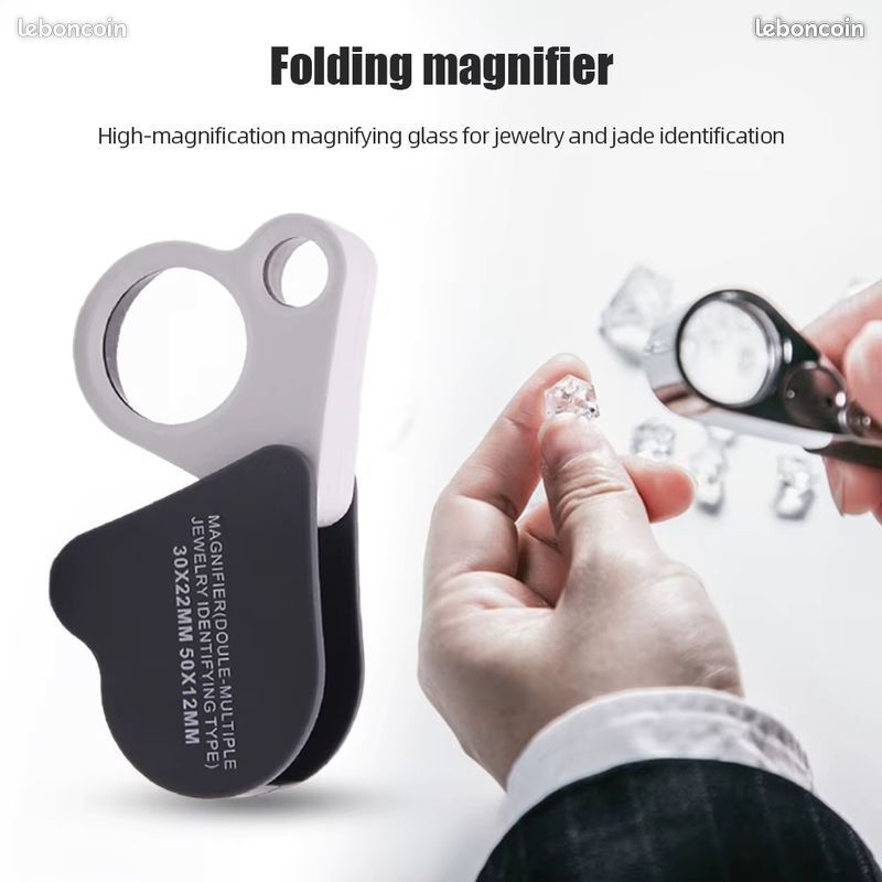 Loupe De Bijoutier 10x Pliable – Lentille Verre Optique, Acier Inoxydable – Pour Bijoux, Timbres, Lecture, Minéraux