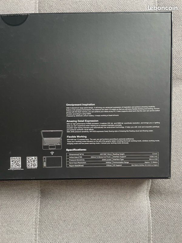 Tablette Graphique Huion WH1409 – Bluetooth, Sans Fil (occasion)