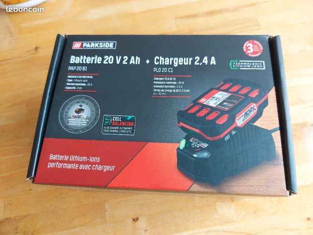 PARKSIDE Batterie 20 V 4Ah avec Chargeur rapide 20V 4.5 Ah