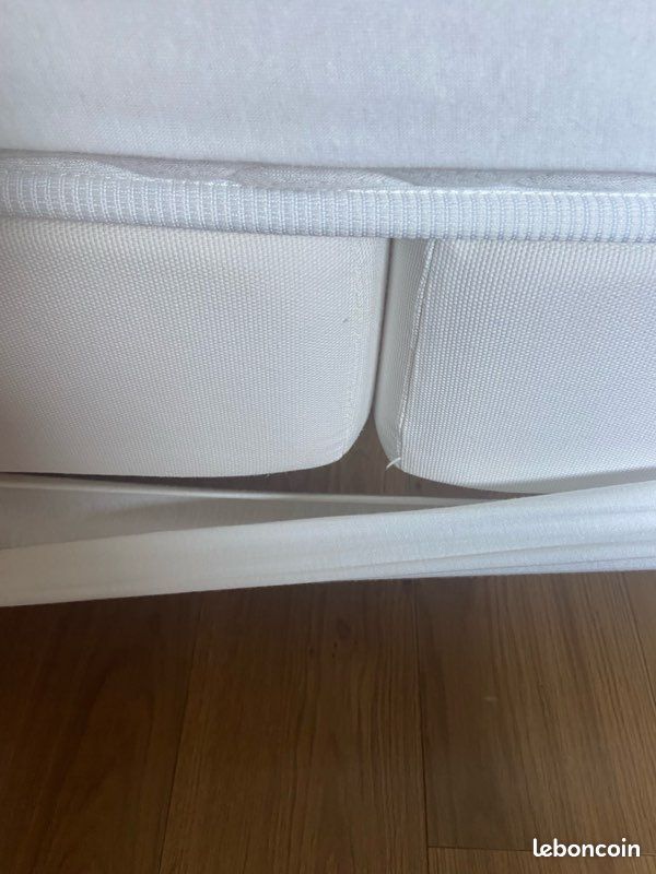 Lit 160 cm, deux sommiers de 80 cm, matelas (image 1)