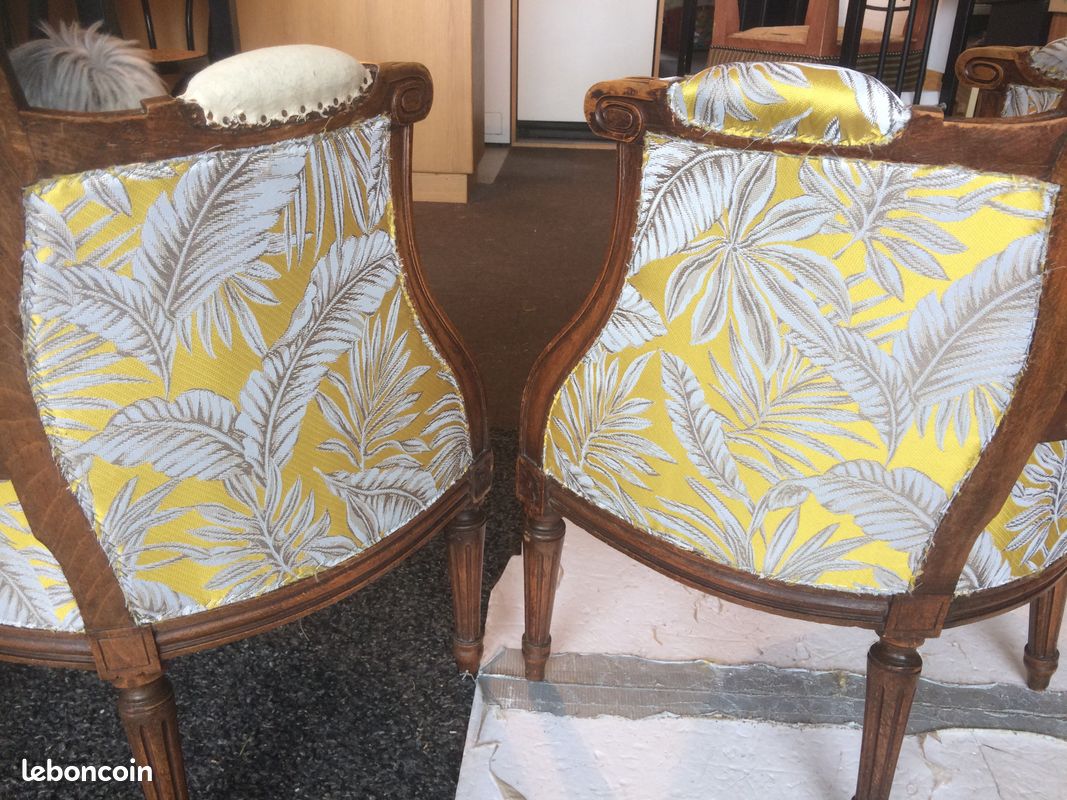 Paire de fauteuils Louis XVI medaillon (image 3)