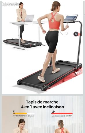 Tapis De Course électrique Pliable THUNDER® RACING-RED - 14km/h - 130kg
