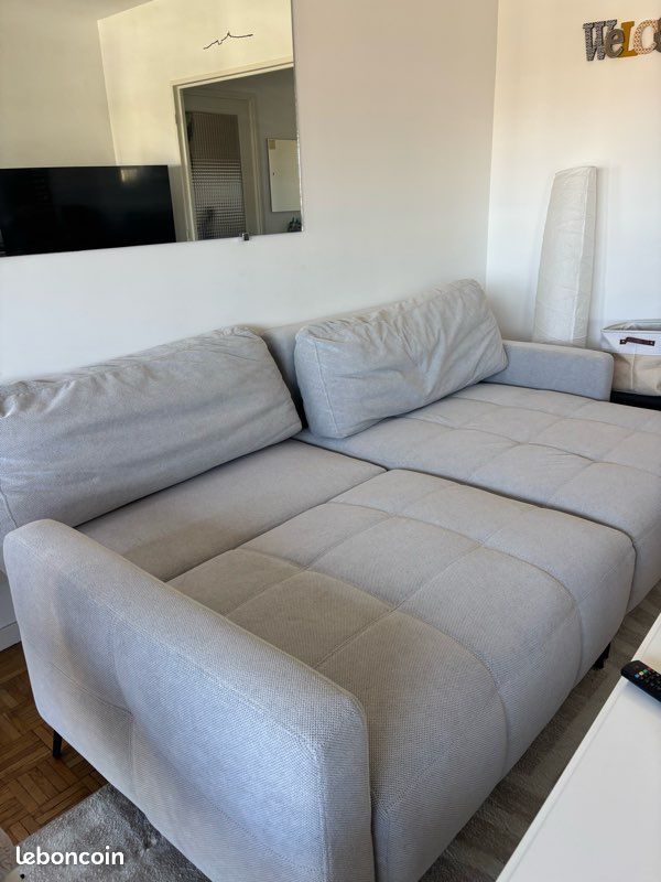 Canapé angle convertible (LAURY TISSU) (image 7)