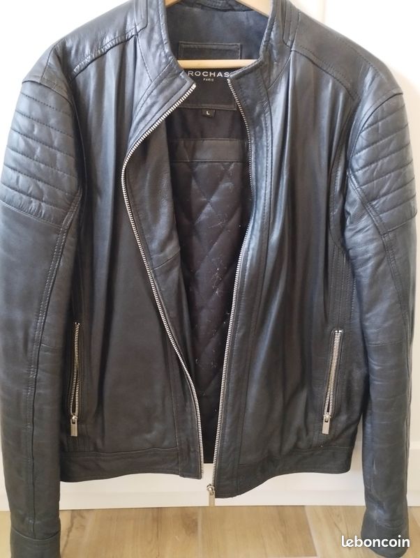 Veste en cuir Rochas Paris homme (image 1)