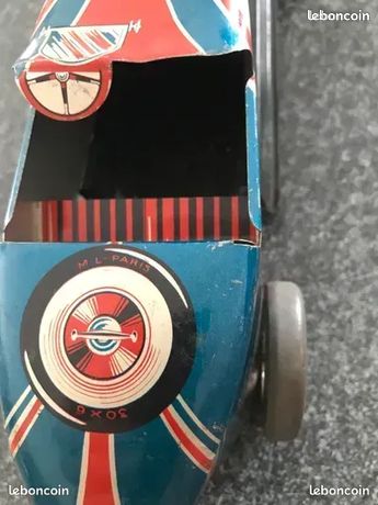 Voiture de course mécanique ML Martinan Larnaude jouet ancien