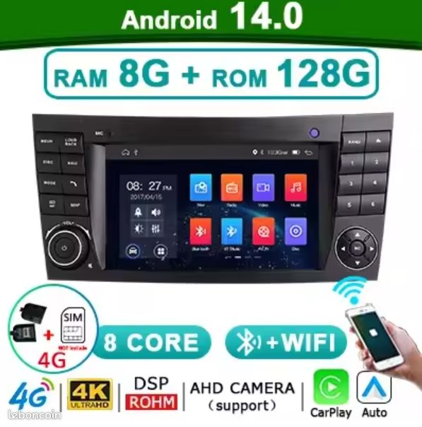 Autoradio Android Mercedes classe E/CLS/G Android 14 (image 1)