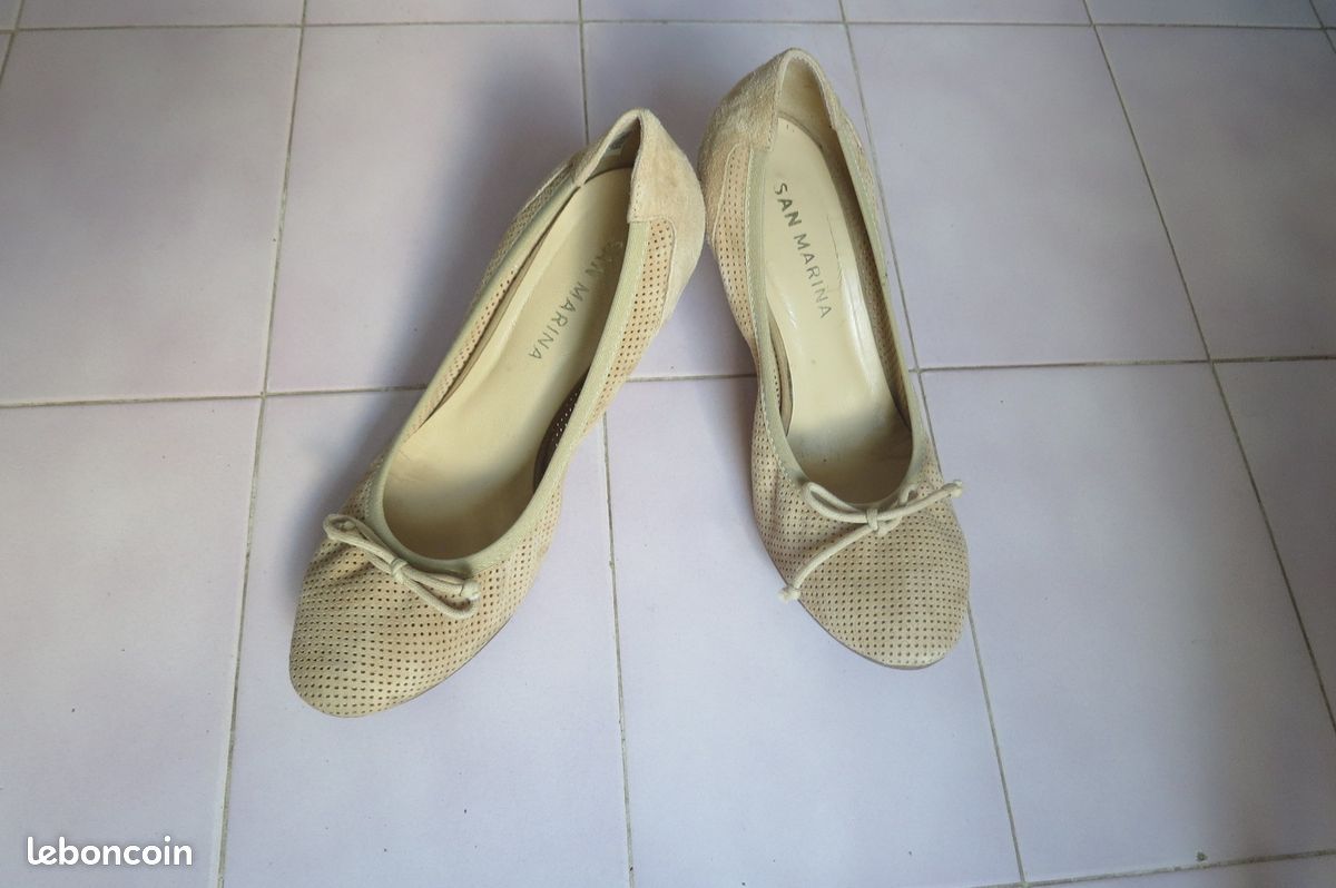2076 :Escarpins beige T40 San Marina mpc6 (image 5)