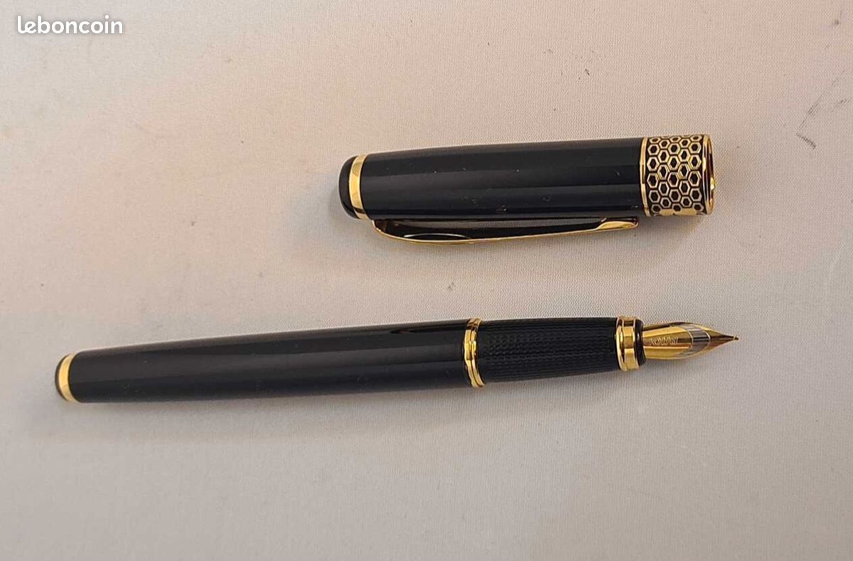 Stylo Plume Régent Bleu Nuit Laqué Et Doré Avec Petite Plume - Coffret Cadeau