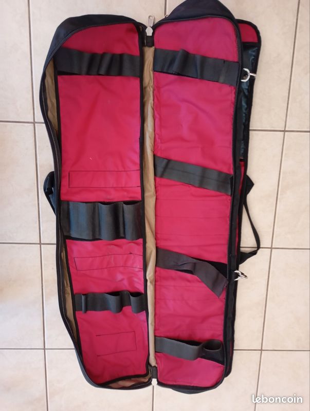 Ancien Sac De Voile Rouge – 84x42cm – Marin / Nautique – Bon état