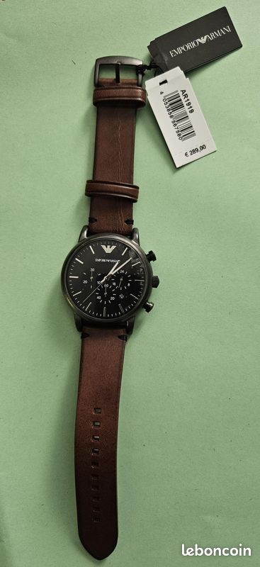 Montres Homme Emporio Armani AR1919 Luigi cuir marron Montres