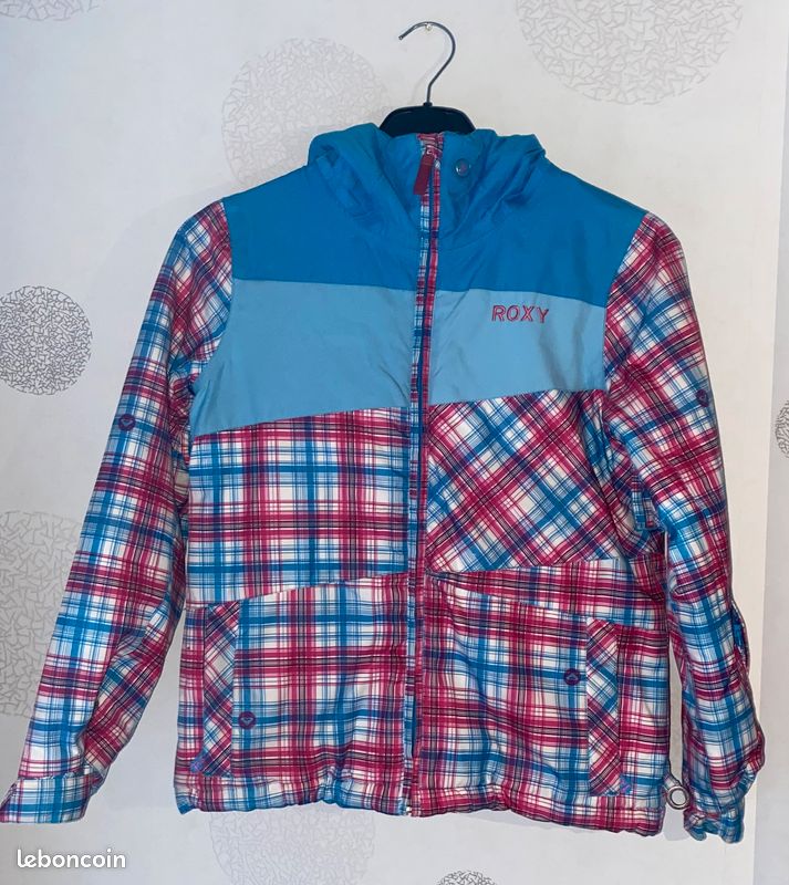 Veste effet jean avec dos brodé fleurs pour bébé fille Bleu