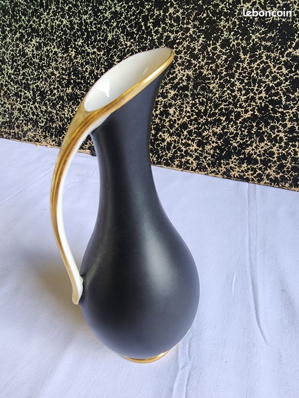 Vase Soliflore pichet feuille d'or Porcelaine ROYAL Bavaria Allemagne (image 4)