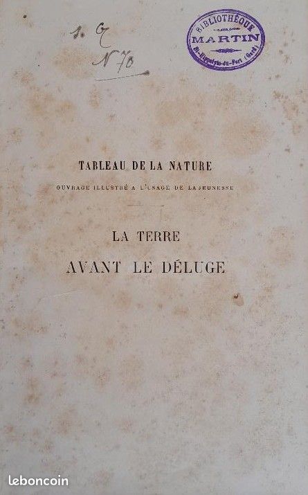 L. Figuier - La terre avant le déluge - 1879 - Reliure signée A. Fontaine (image 7)