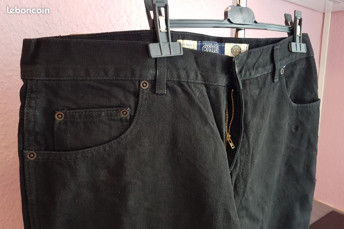 đJEANS Noir THE BASIC CHIEF â
T52 Designer NEUF Fermeture Ă©clair Ă Prix SacrifiĂ©sâïžâïžâïž (image 4)