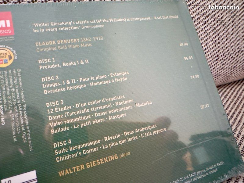 PERLE ULTRA RARE:đ Claude Debussy - Walter Gieseking Complete Solo Piano Music - SACD audiophile edition (image 7)