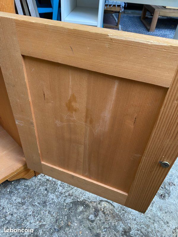 Table de chevet bois tiroir + placard (image 7)