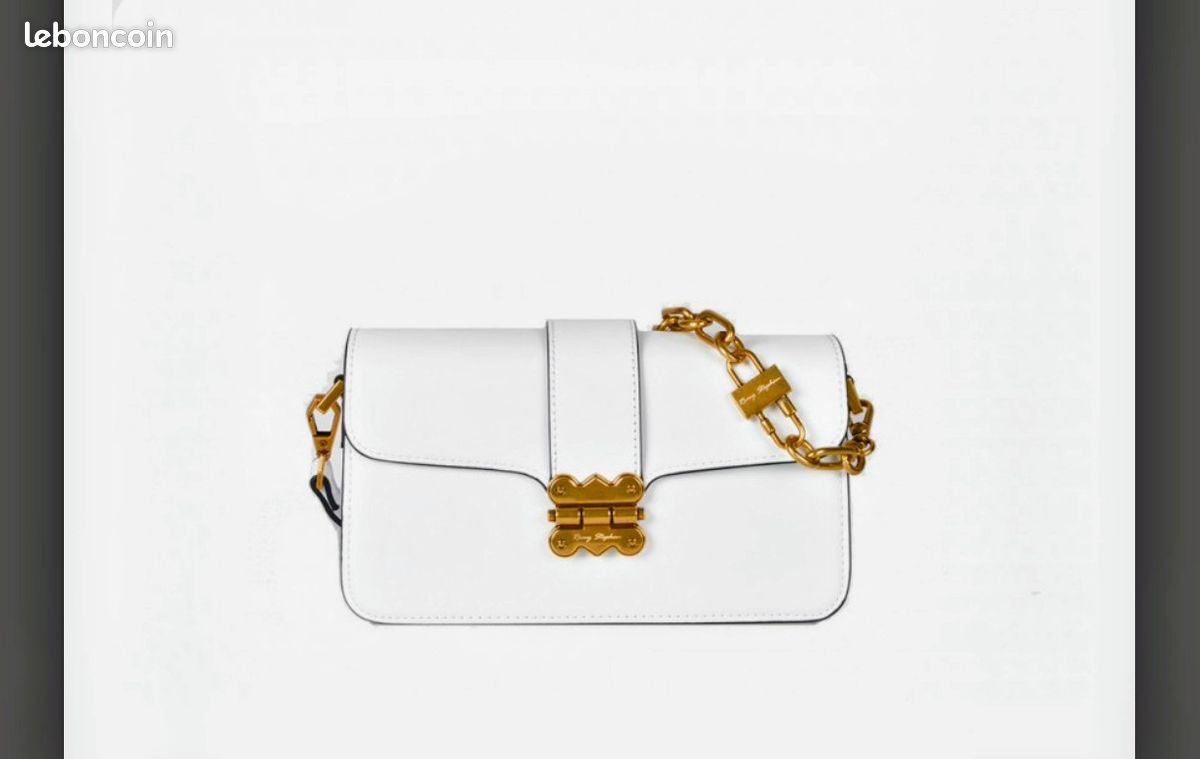 Sac à Main Vintage Pochette – Lame Dorée, Poignée Lucite – Occasion, Marque Inconnue