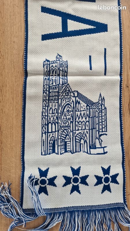 Écharpe AJA Auxerre acrylique - Années 1980
