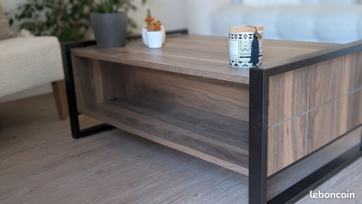 Table basse bois et metal (image 5)