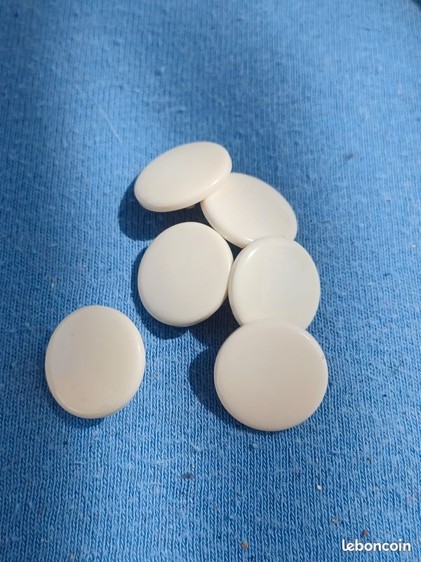 Lot 6 boutons blanc (image 1)