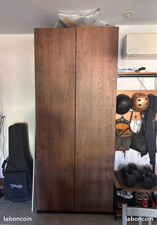 Armoire Ikea Pax Noyer - 3 tiroirs et penderie (image 1)