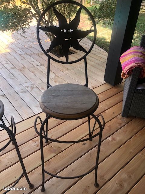 Tabouret bois et metal (image 4)