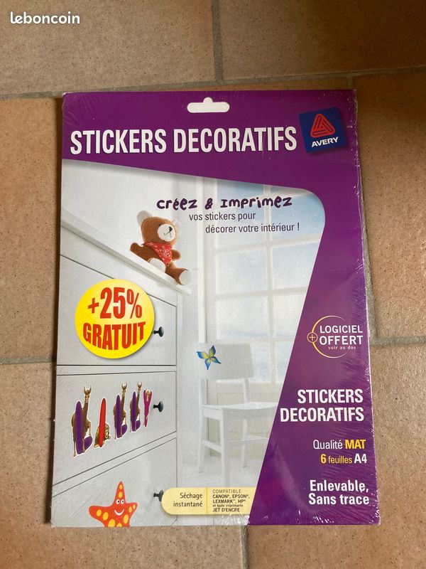 Lot Avery transfert et stickers (image 1)