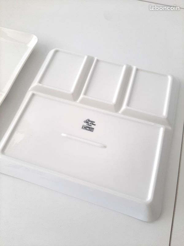 2 assiettes d'apéritif blanches (image 4)