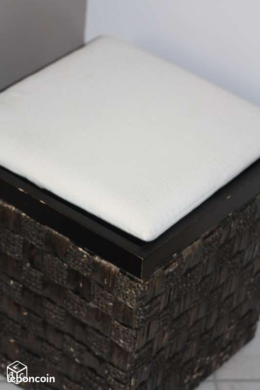 Pouf/coffre africain avec coussin (image 2)