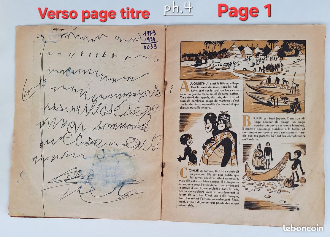 Livre ancien pour enfants "BIRIKIKI dans les rapides" Album collection édition 1943 (image 4)