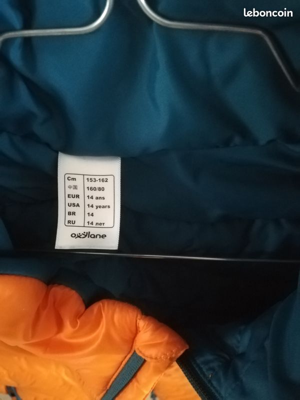 Doudoune 14 ans sans manche Decathlon orange (image 2)