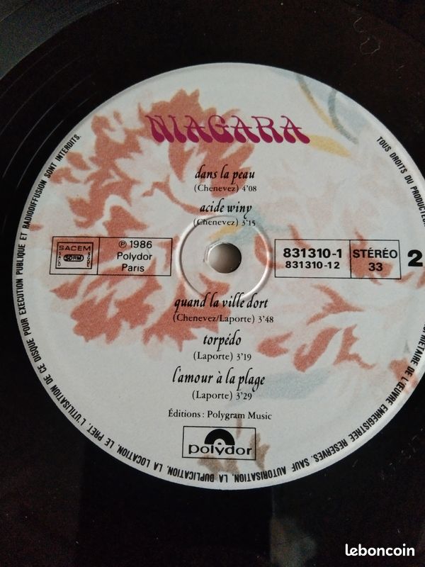 Disque vinyle Niagara Encore un dernier baiser de 1986 (image 6)