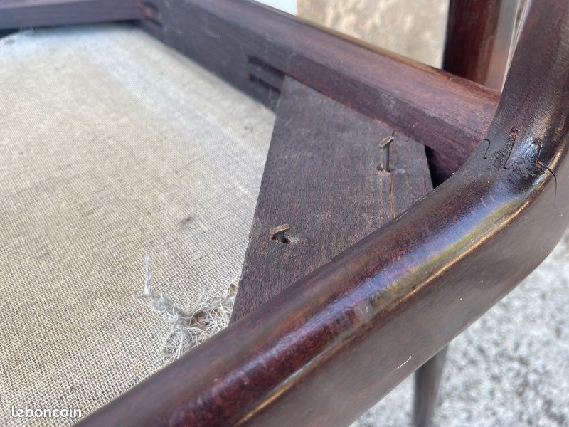 Paire de chaises design scandinave / danois ? Palissandre ? Assise en Skaï noir (image 8)