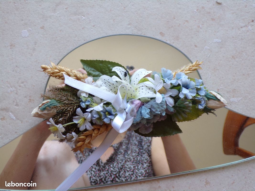 Décoration champêtre : miroir en forme de chapeau (image 2)