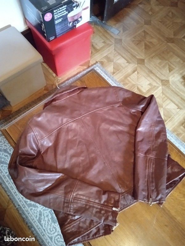 Veste en cuir brun Naf Naf (image 3)
