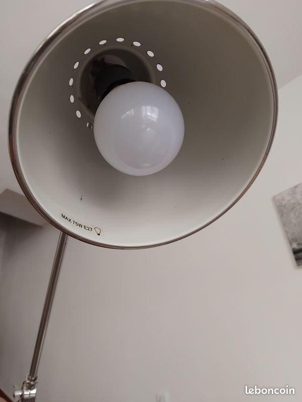 Lampe, lampadaire, liseuse, vintage, industriel, chromé (image 3)