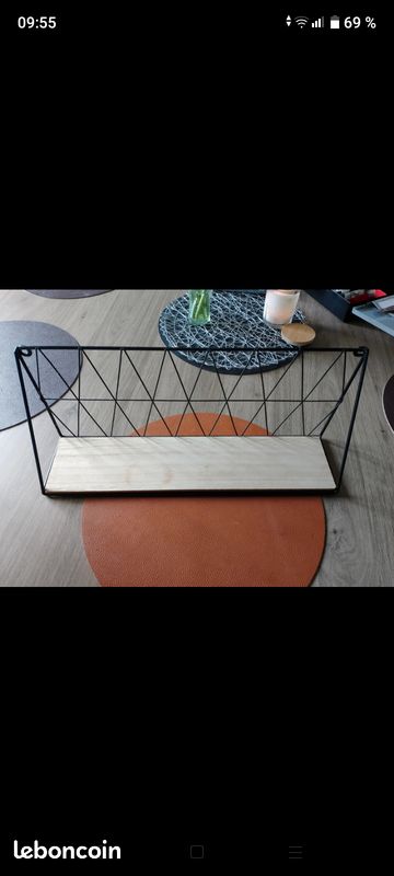 Étagère murale bois et noire (image 1)