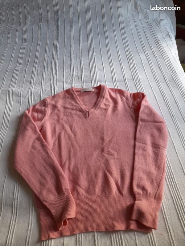 Pull Sans Manches BENETTON En Cachemire Rose - Taille S, Excellent état Occasion