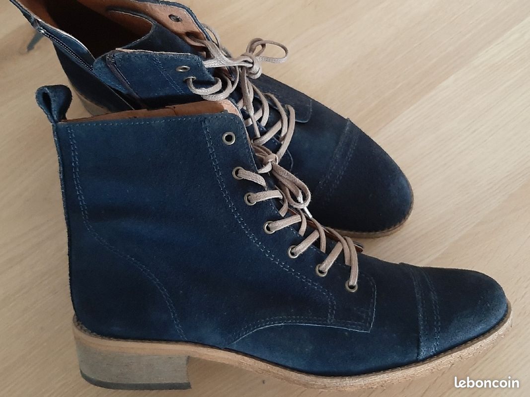 Bottines en daim bleu marine 41 Chaussures