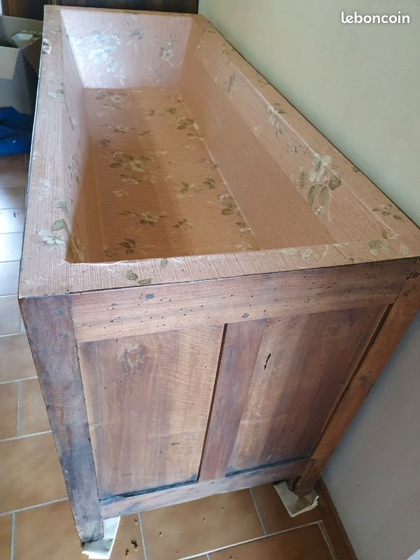 Buffet, bahut, meuble bas ancien avec pétrin (image 2)