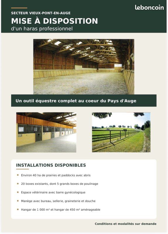 Location haras · à Saint-Pierre-en-Auge · 4 000 €/mois